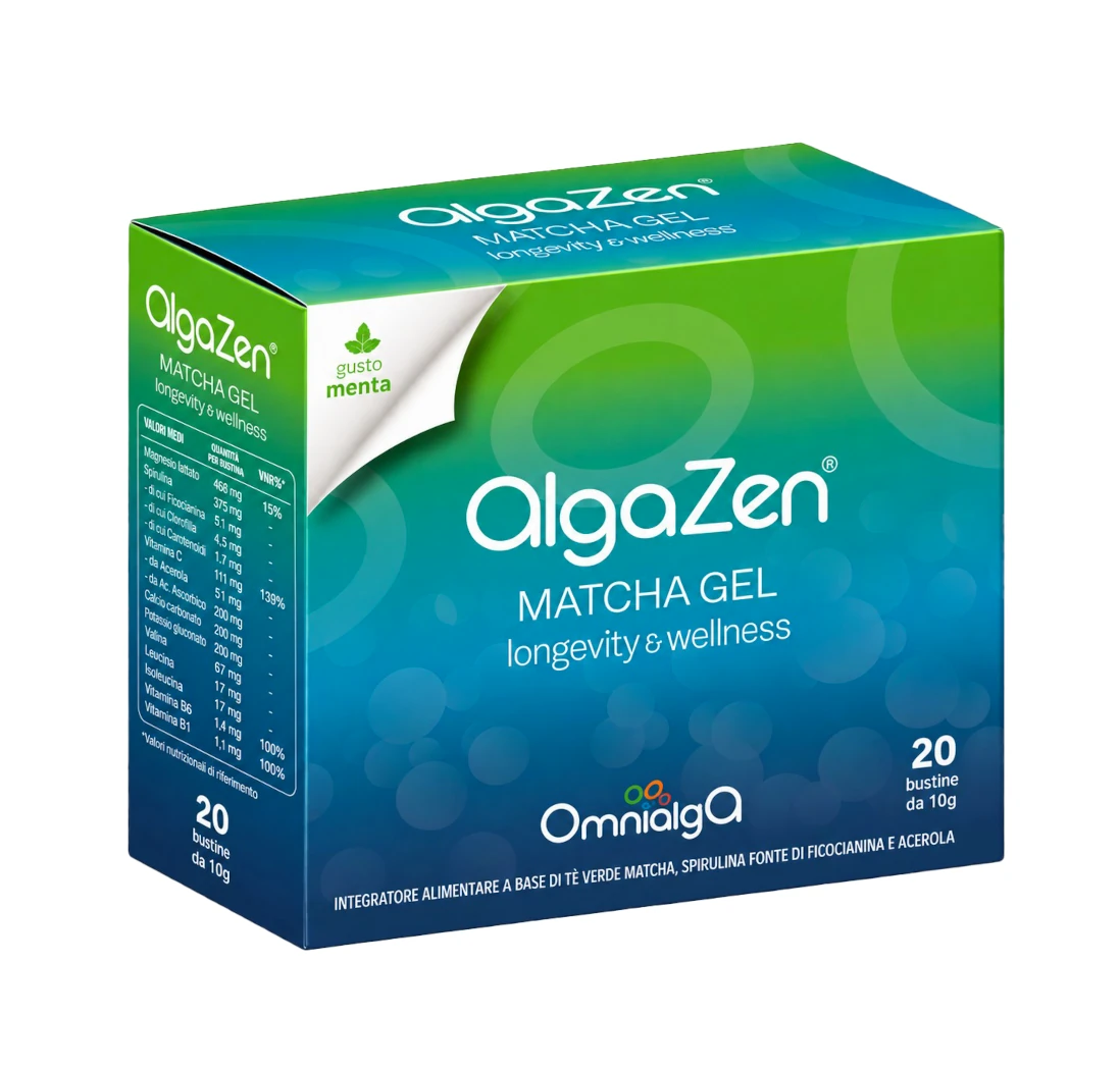 ALGAZEN Matcha Gel gusto Menta, confezione da 20 bustine